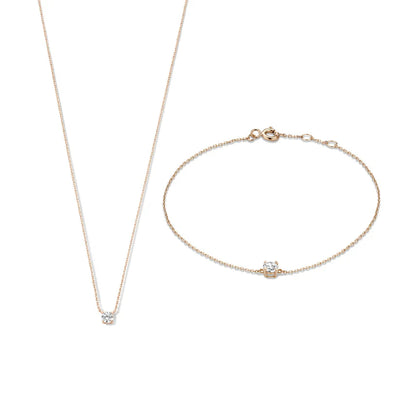 Cléa Moissanitt Stein Sett | Gull 14k