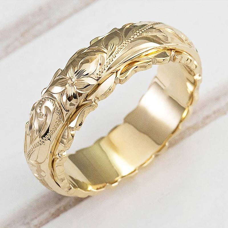 Vintage gull blomster-ring