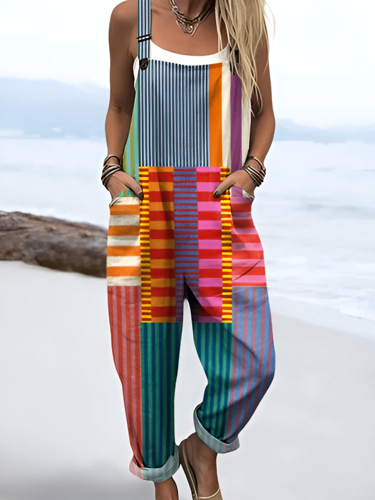 Lærke™ | Fargerik Pop-Stripes Latzhose