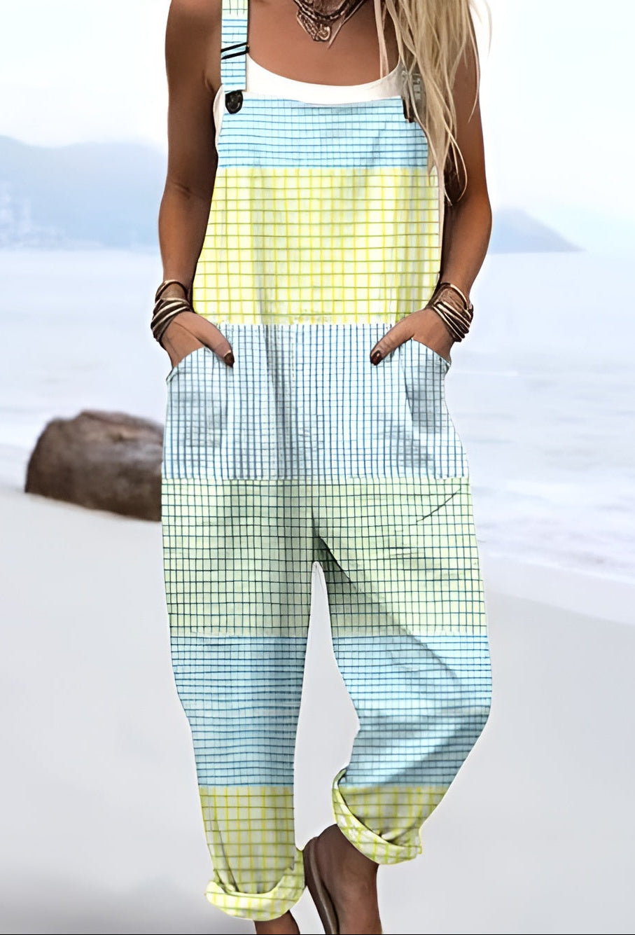 Tilde™ | Pastellrutet Latzhose