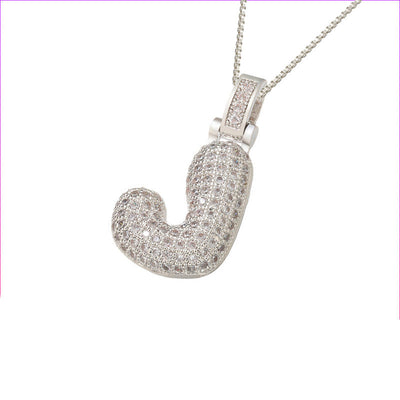 Pave Bubble Halskjede med Initial | 18k Gull