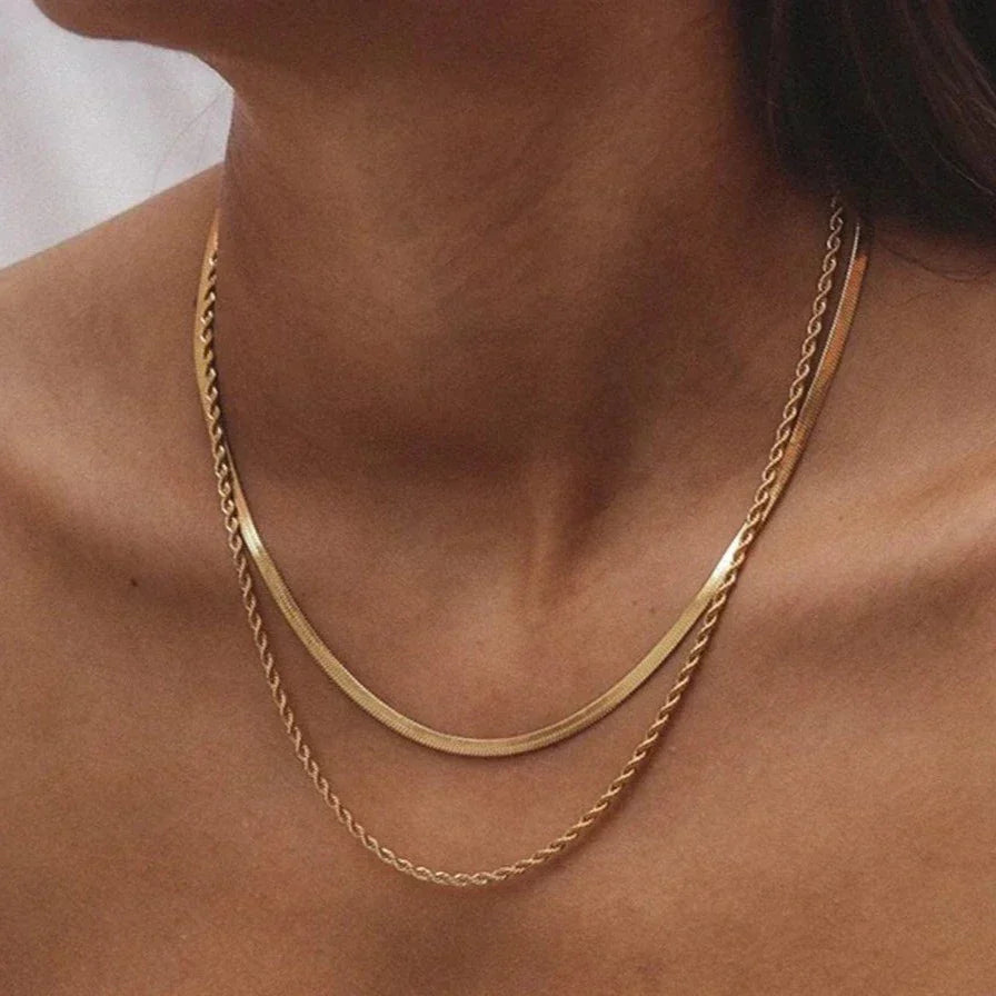Hailey Flerlags Halskjede | 18k Gull