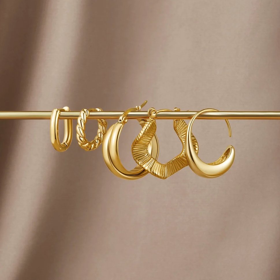 Luna Elegante Snoede Øreringer | 14k Gull