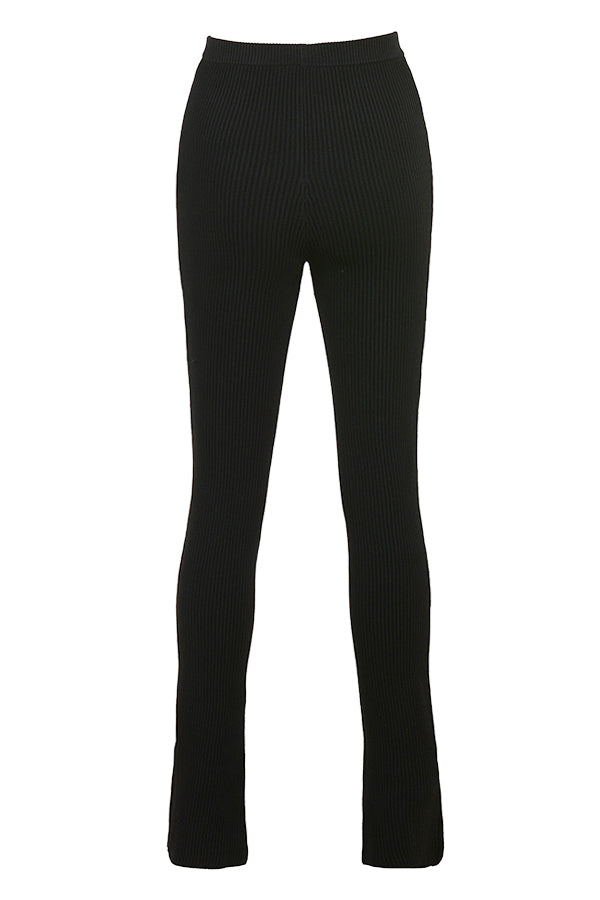 Ribbestrikket cardigan med leggings