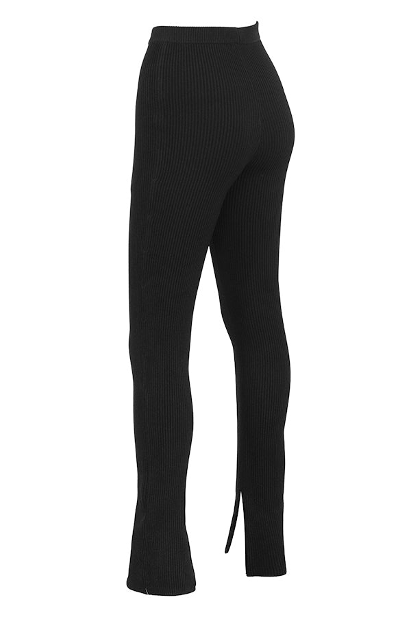 Ribbestrikket cardigan med leggings
