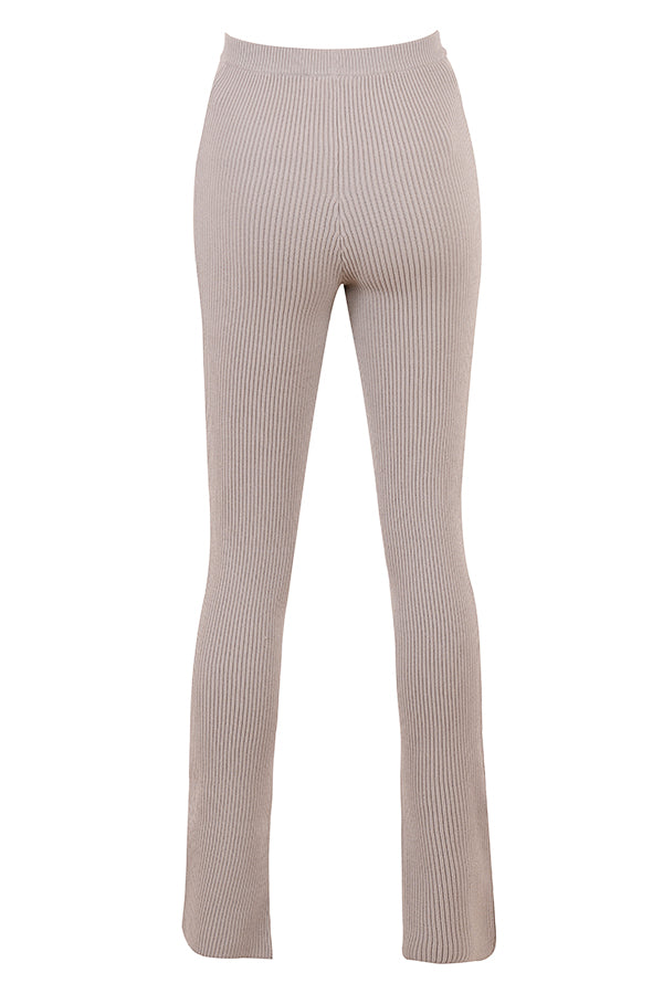 Ribbestrikket cardigan med leggings