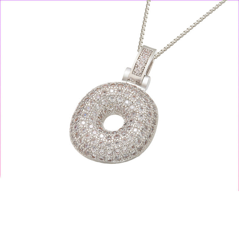 Pave Bubble Halskjede med Initial | 18k Gull
