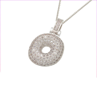 Pave Bubble Halskjede med Initial | 18k Gull