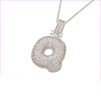 Pave Bubble Halskjede med Initial | 18k Gull