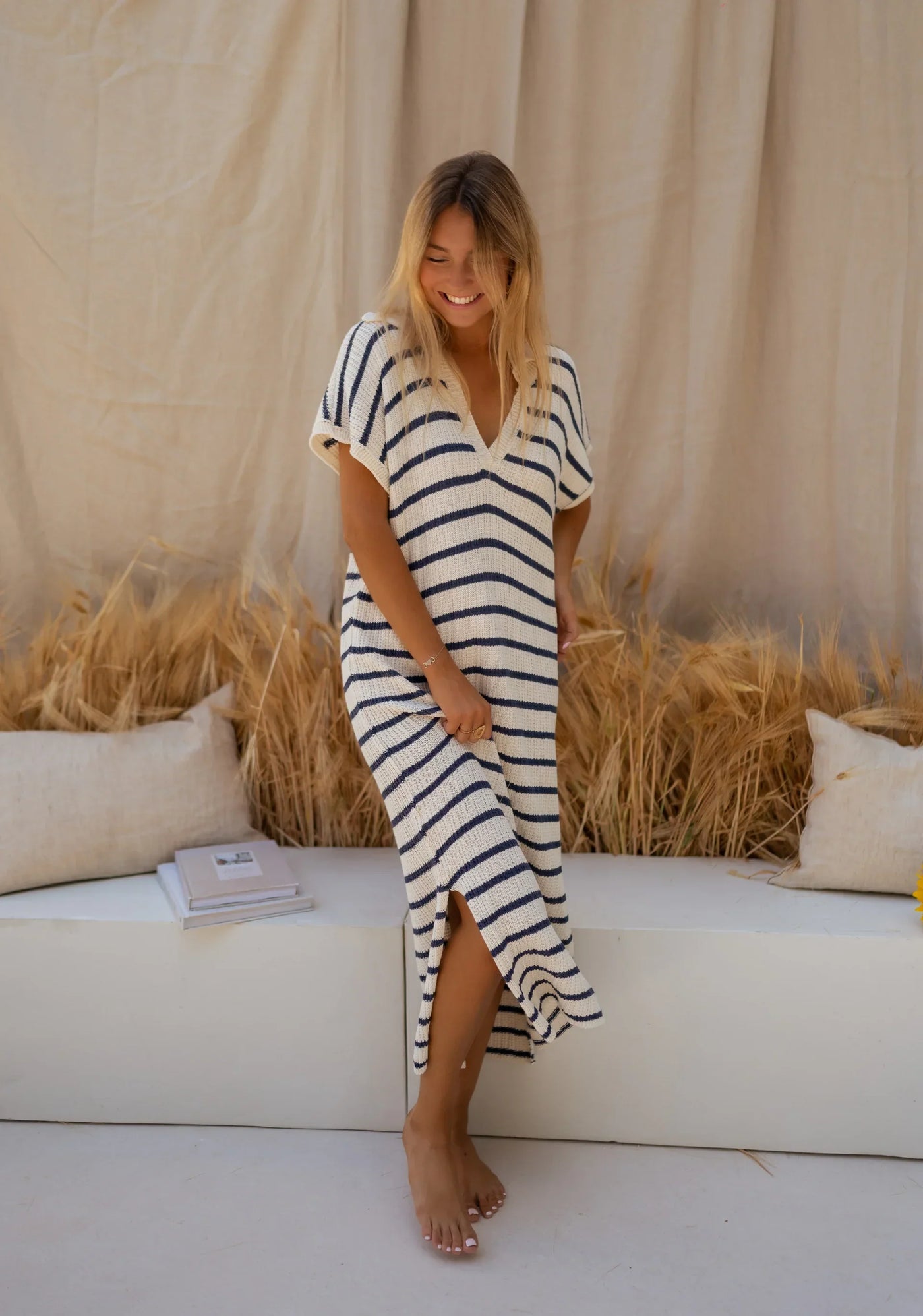 Sophia™ | Stripete strikket sommerkjole