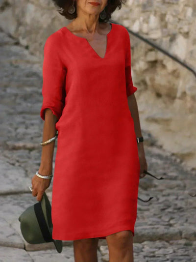 JOSETTE – Elegant kjole med V-hals