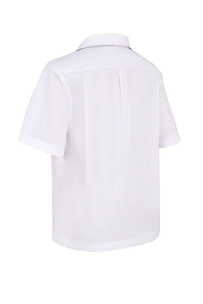 Hvit oversized skjorte med bukser med avslappet passform
