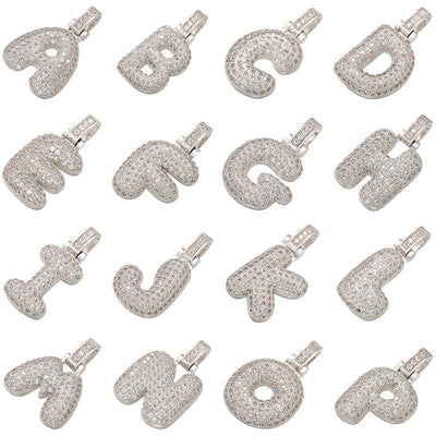 Pave Bubble Halskjede med Initial | 18k Gull