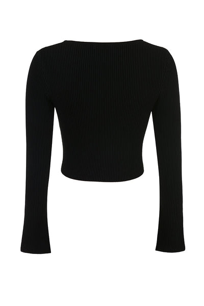 Ribbestrikket cardigan med leggings