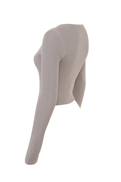 Ribbestrikket cardigan med leggings
